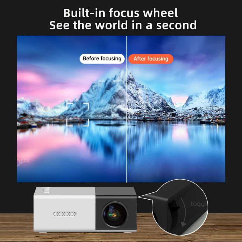 3000+ Lumens Stunning Mini Projector with 3D Visuals, Broad Compatibility, Handy Remote Control for Immersive Home Cinema Experience, Compact Design, US Plug