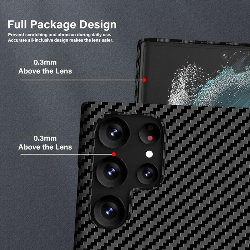 Fashion Carbon Fibre Pattern Phone Case for Samsung Galaxy S24 Ultra S23 Plus S22 S21 S24+ S23+ Hard Shockproof Protection Cover Supports Wireless Charging MagSafe Case Slim Cover Accessories Magnetic