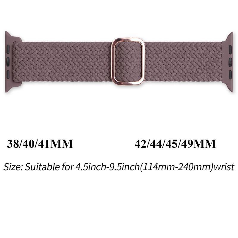 Braided Stretchy Nylon Smart Watch Band for Summer, 5 Counts Durable Sport Elastic Nylon Cloth Watch Wristband for iWatch Series 9 8 SE 7 6 5 4 3 2 1 Smartwatches, Adjustable Fashion Smartwatch Band