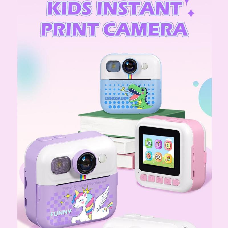 KGG Instant Print Photo Camera, USB Rechargeable Digital Camera with 3 Rolls Photo Paper, Mini Thermal Printer Video Educational Student Camera