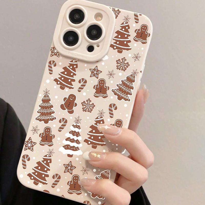 Cartoon Cute Christmas Theme Pattern Phone Case, Anti-drop Decorative Phone Protector Cover, Phone Accessories Compatible with iPhone Series