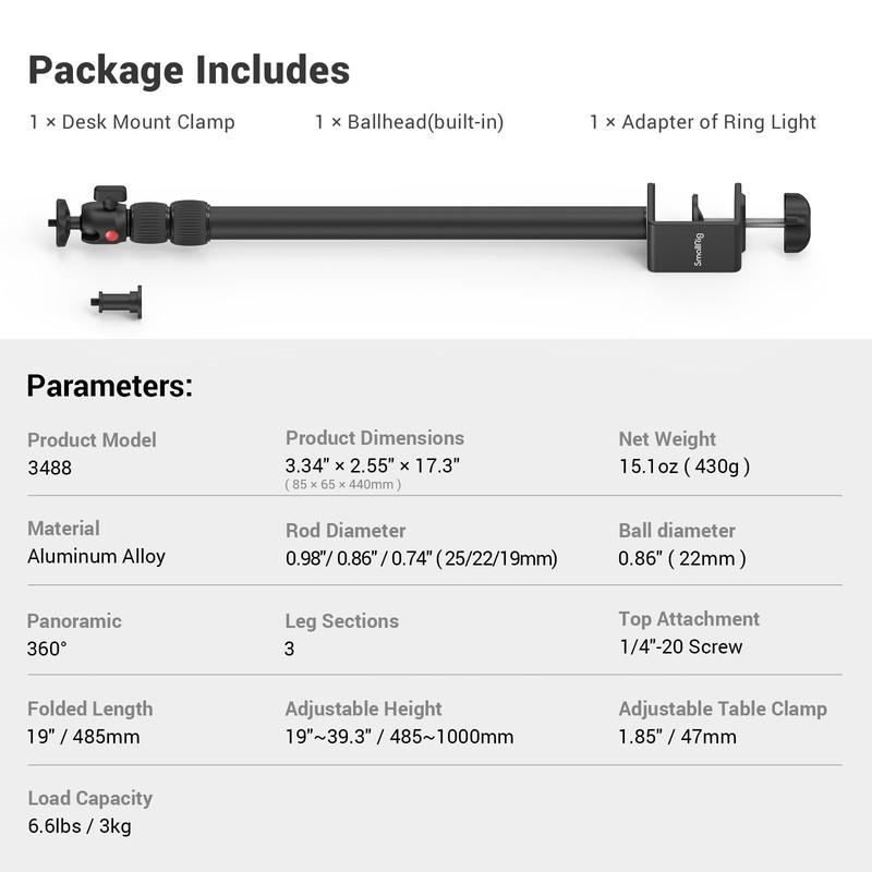 [Holiday Deal]SmallRig Camera Desk Mount Table Stand 15