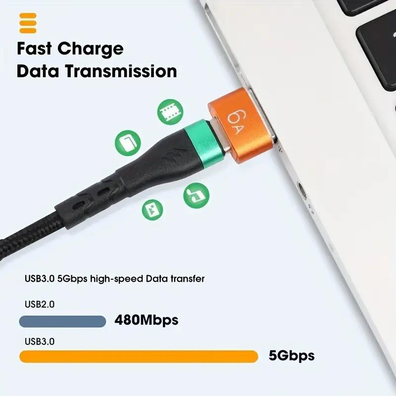 6A Fast Transfer Type-C to USB Adapter, 1 Count OTG Adapter, PD Adapter, Phone Type-C Charging Adapter for Samsung, Huawei, Android Phone, Laptop, Earphones