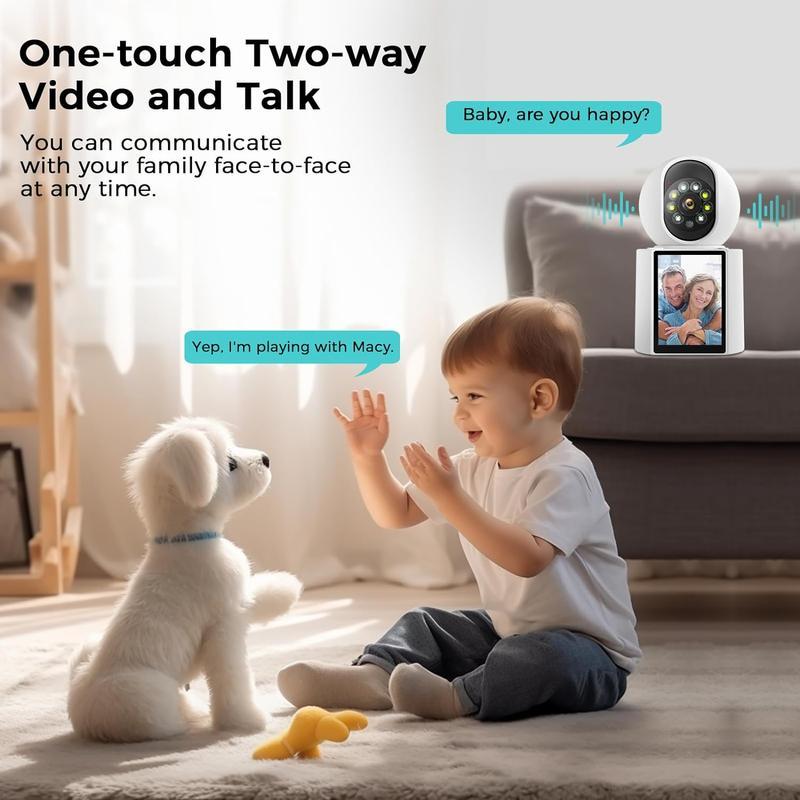 Video Call Security Indoor Camera - 2K Night Vision,Motion Detection,, Two-Way Audio,  Remote Access wireless camera human detection indoor security