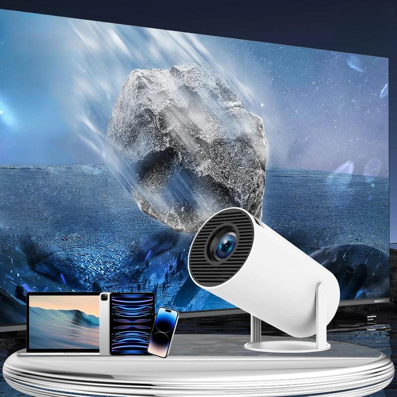 Universal 720P Projector, WiFi 6 BT 5.0 Android Projector, Intelligent Projector with Automatic Horizontal Correction, 180° Rotatable Outdoor Movie Projector for Mobile Phones