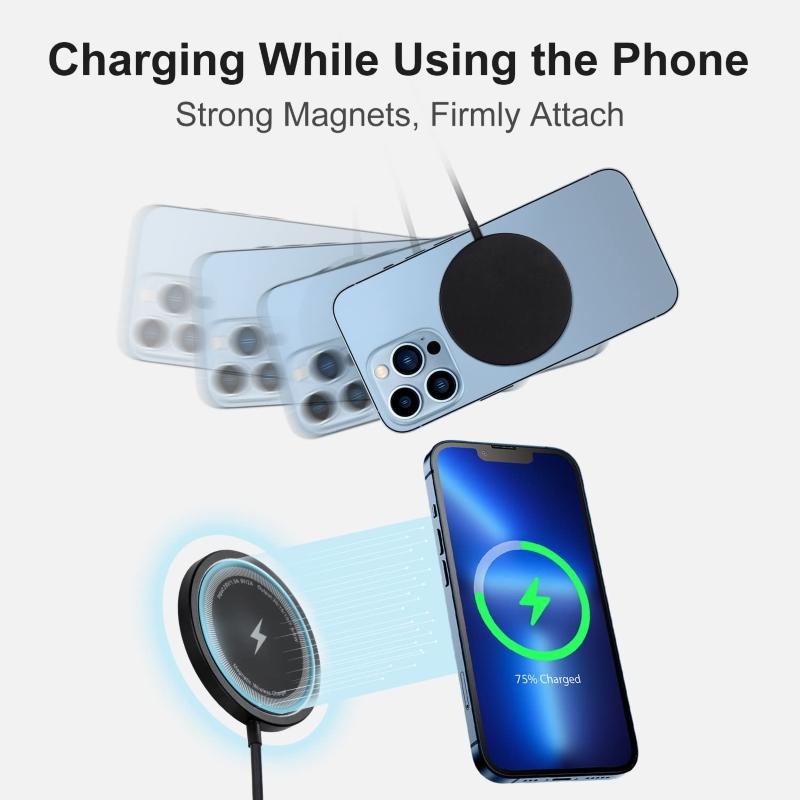 30W Magnetic Wireless Charger For iPhone 16 15 14 13 12 Pro Max Samsung Galaxy S24 S23 S22 Ultra USB Type C Fast Charging Phone Fast Charger Cable Electronic Smartphone Accessories