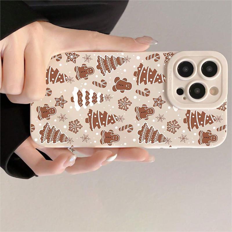 Cartoon Cute Christmas Theme Pattern Phone Case, Anti-drop Decorative Phone Protector Cover, Phone Accessories Compatible with iPhone Series