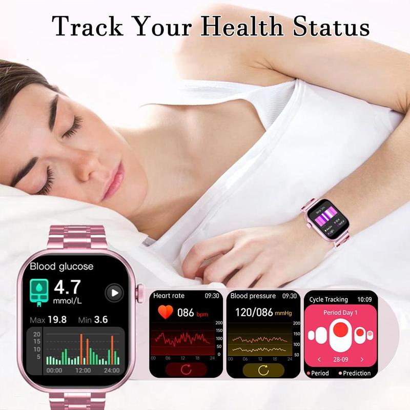 Fashion Smart Watch, HD Screen Multi-functional Smart Watch with Heart Rate Monitoring, Bluetooth-compatible Sports Watch for Women & Men, Back to School