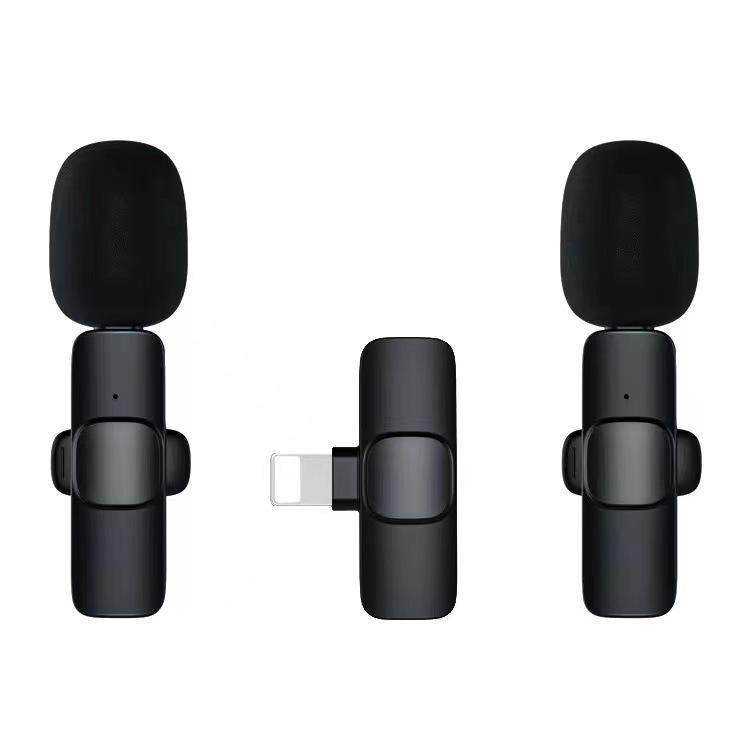 2 count Wireless Microphone for iPhone,iPad,Android, Mini Wireless Clip-on Microphones for iPhone Video Recording,Interview, Vlog