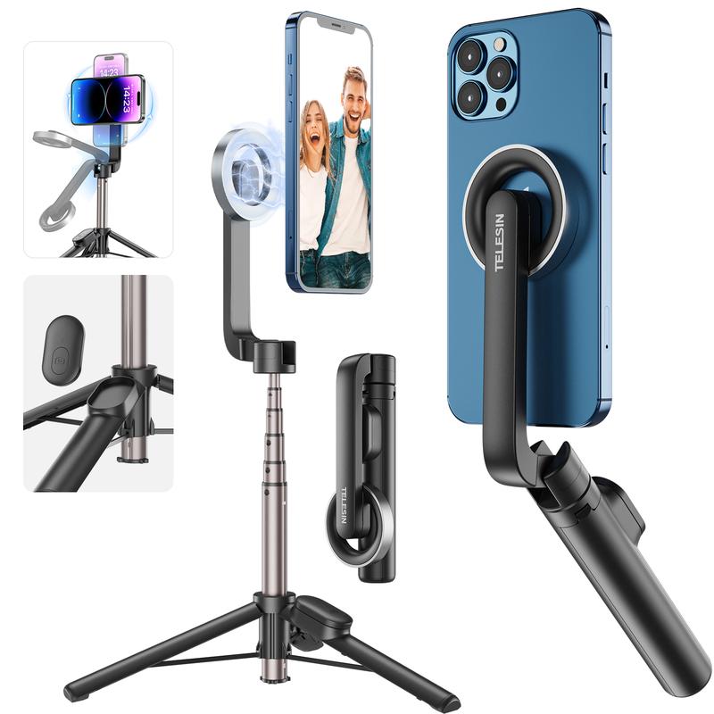 TELESIN Magnetic Selfie Stick Tripod with Bluetooth Remote Control, 27