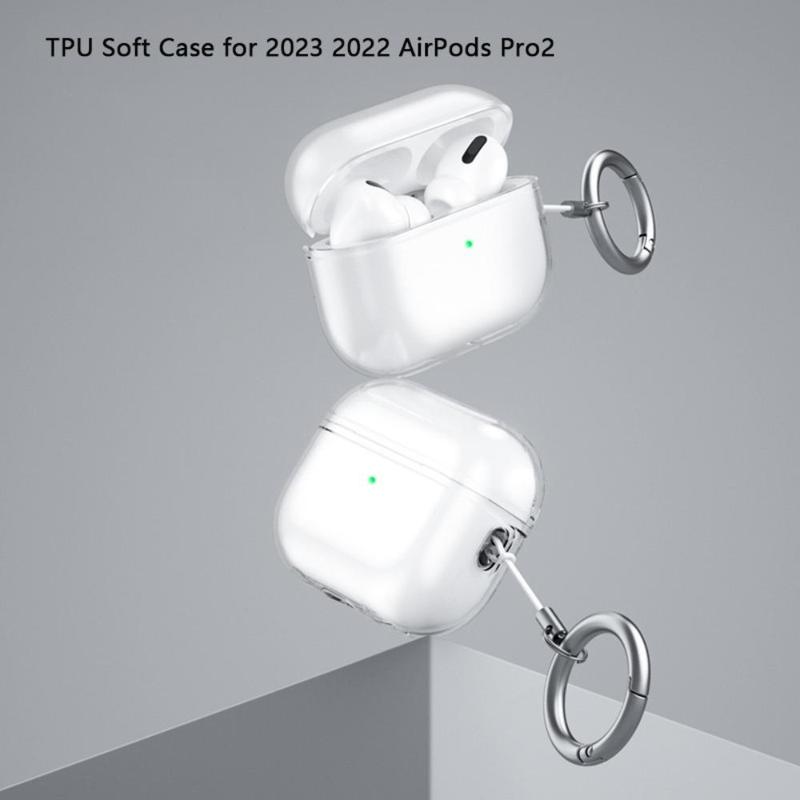 Clear Earphone Case with Lanyard, Anti-fall TPU Soft Earphone Case, Earphone Protector Cover for Airpods Pro2