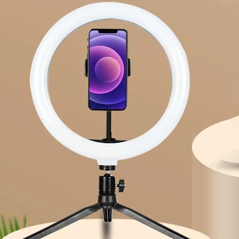 LED Ring Light with Tripod & Phone Holder, Adjustable Selfie Light, Selfie Ring Light for Photography, Video Blog, Makeup, Live