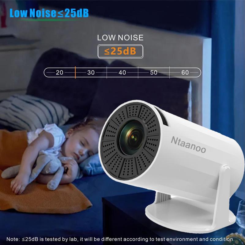 [Christmas Sale] Ntaanoo 2025 New Mini Projector, Portable 4K 1080P Full HD, Smart 5G WiFi6 BT5.0, Auto Level Correction, 180° Rotatable Outdoor Projector for Mobile Phone TV Stick Laptop.