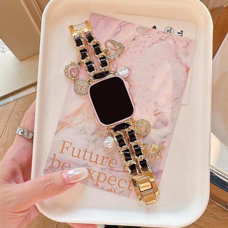 Fashion Rhinestone Decorated Watch Band, Fashionable Watch Band for iWatch Series 38mm 40mm 41mm 42mm 44mm 49mm, Watch Band for Women