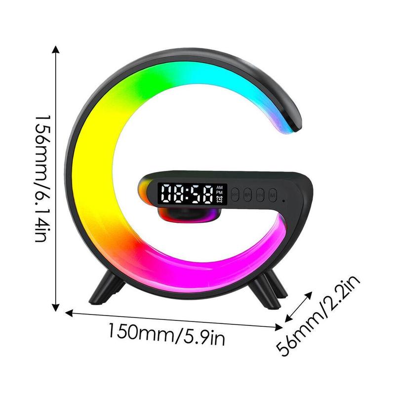 Smart LED Night Light Wireless Charger Bluetooth Speaker Alarm Clock Sleep Lamp