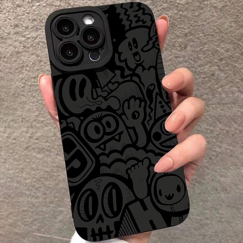 Cartoon Graffiti Pattern Phone Case, Anti-drop Cellphone Protective Case, Total Protective Shockproof Phone Cover for iPhone 11 12 13 14 15 16 Pro Max