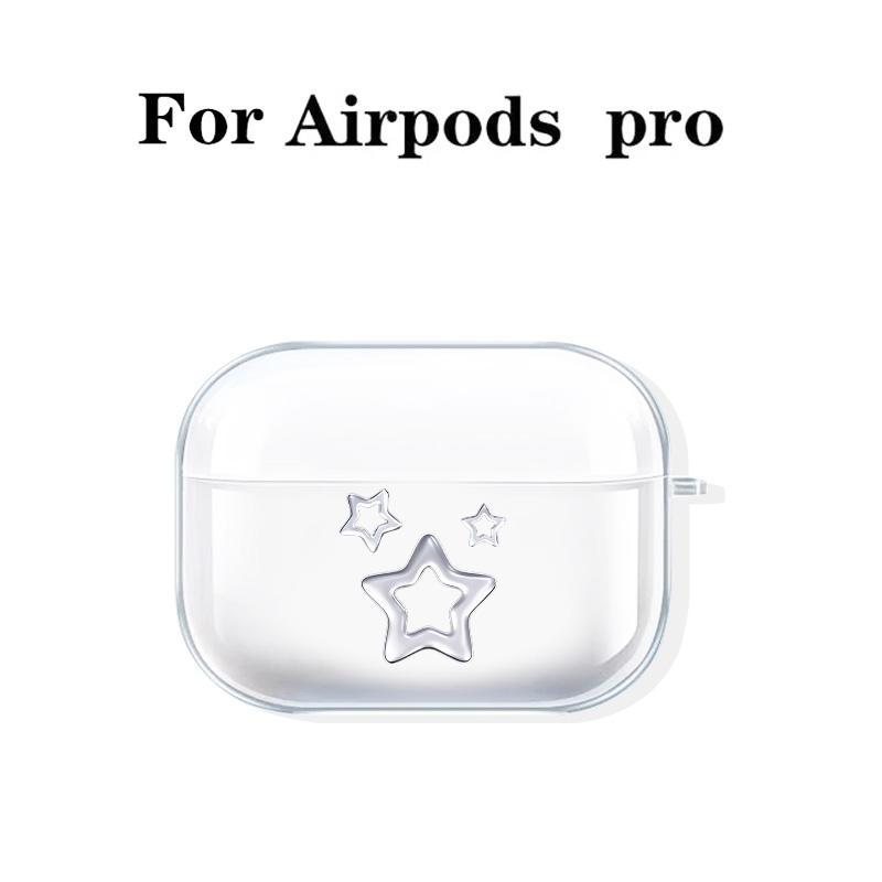 Cute Star Pattern Earphone Case with Hiking Buckle, Shockproof Anti-fall Silicone Protective Cover, Earphone Protective Case Compatible with AirPods 3 2