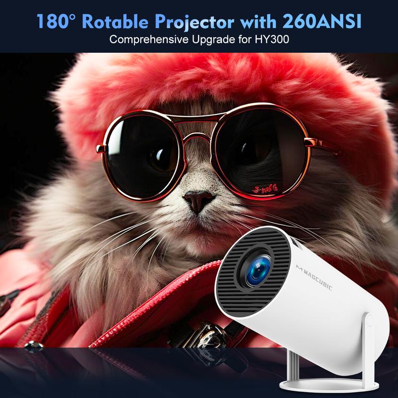 Magcubic Android 11 HY300 Pro Projector 720P 4K 260ANSI AllwinnerH713 180° flexible BT5.0 Home Cinema Outdoor portable Projetor