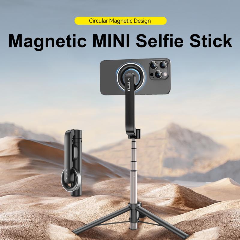 TELESIN Magnetic Selfie Stick Tripod with Bluetooth Remote Control, 27