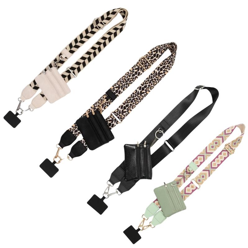 Phone Strap with Zipper Wallet Pouch, 2024 Clip & Go Crossbody Strap, Adjustable & Detachable  Smartphone Accessories Cellphone