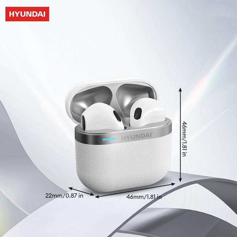 HYUNDAI HY-T02Pro Semi-in-ear Wireless Earphone, Noise Cancelling Headphone with Charging Case, Bluetooth-compatible Earbuds for Sports Gaming Office