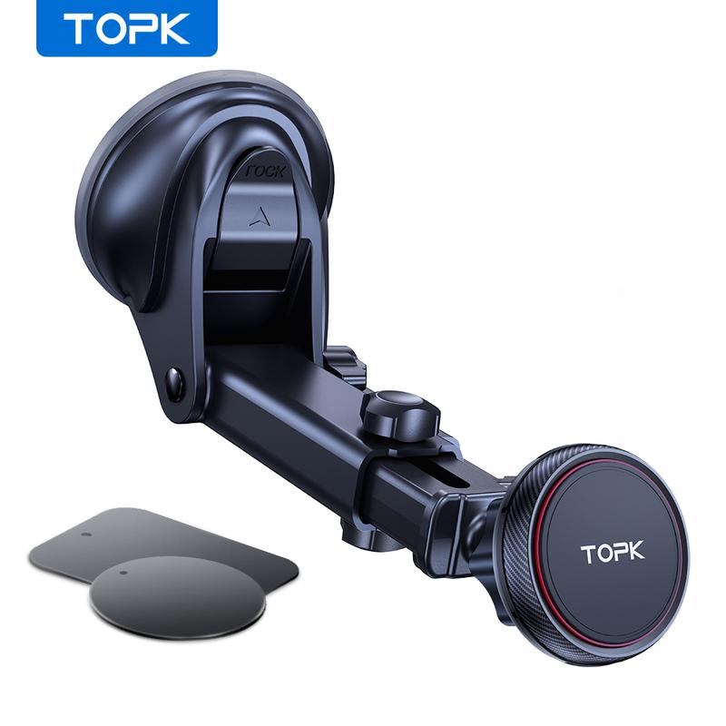 TOPK Car Phone Holder Magnetic Phone Car Mount for Car Dashboard and Windshield with Strongest Magnet for Cellphones