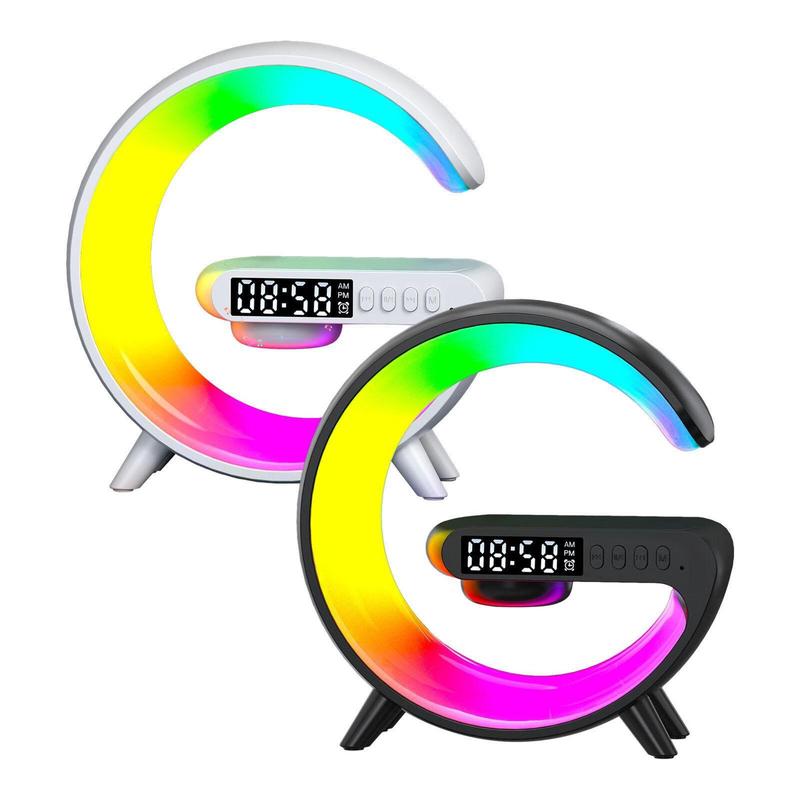 Smart LED Night Light Wireless Charger Bluetooth Speaker Alarm Clock Sleep Lamp