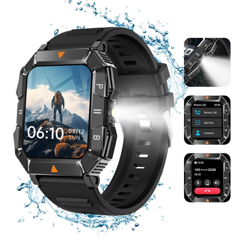 Multifunctional Smart Watch, Fashion Digital Watch with LED Flashlight, Sports Fitness Tracker Watch for iPhone Android Phones, Android Watch