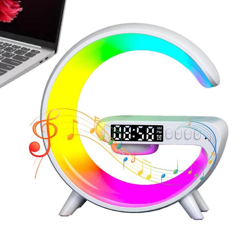 Smart LED Night Light Wireless Charger Bluetooth Speaker Alarm Clock Sleep Lamp