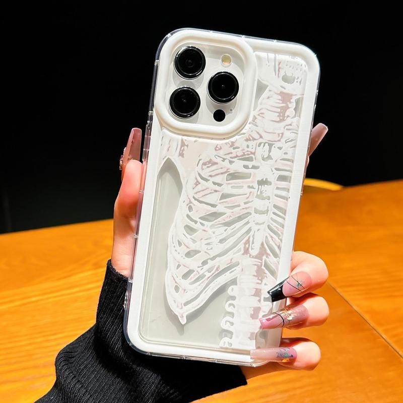 Skeleton Pattern Phone Case, Decorative Phone Protector Cover, Phone Accessories Compatible With iPhone 7 8 XR XS 11 12 13 14 15 Plus Pro Max