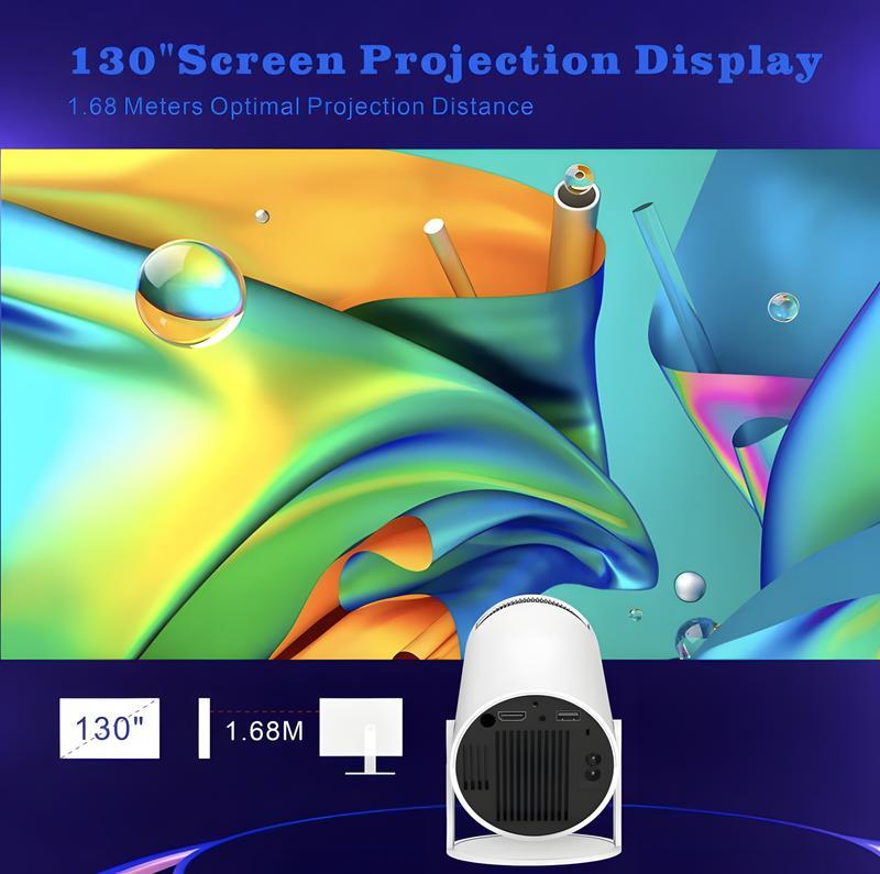 Portable Smart Projector HY300 With5G WiFi Bluetooth,Android TV 11.0 Projector 4KSupported,Multifunctional Projector for HomeCinema,Outdoor