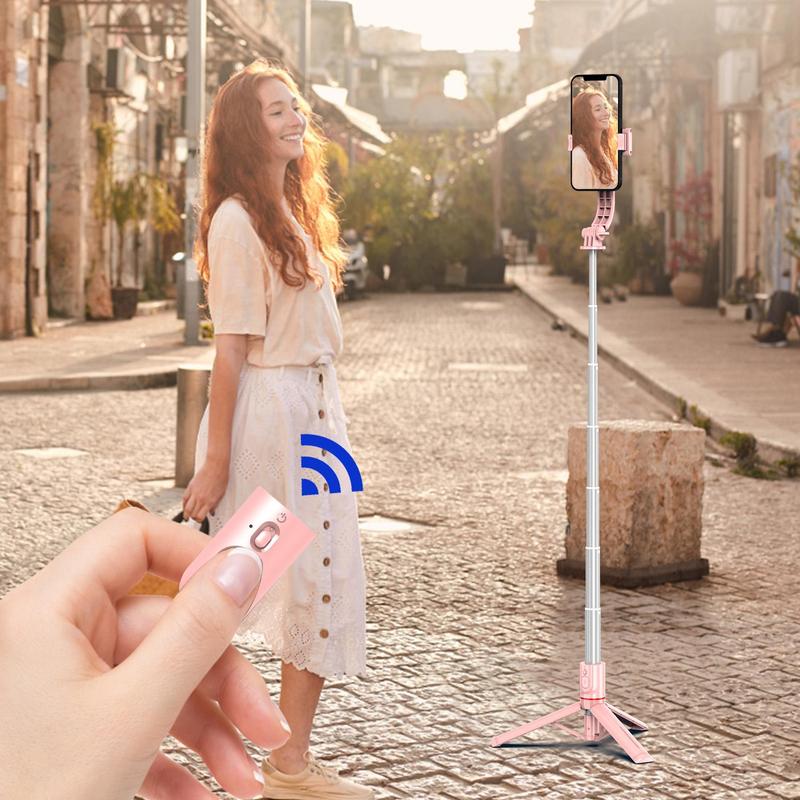 Portable Selfie Stick with BT Remote Control, 360 Degree Rotatable Adjustable Tripod Selfie Stick, Universal Phone Accessories for Android & iOS