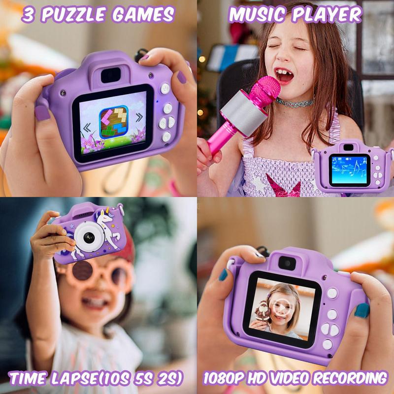 Unicorn Design Camera Toy, 1 Count HD Selfie Camera for Kids, Fun & Educational Selfie Toy for Children, Perfect Gift for Birthday, Christmas Gift