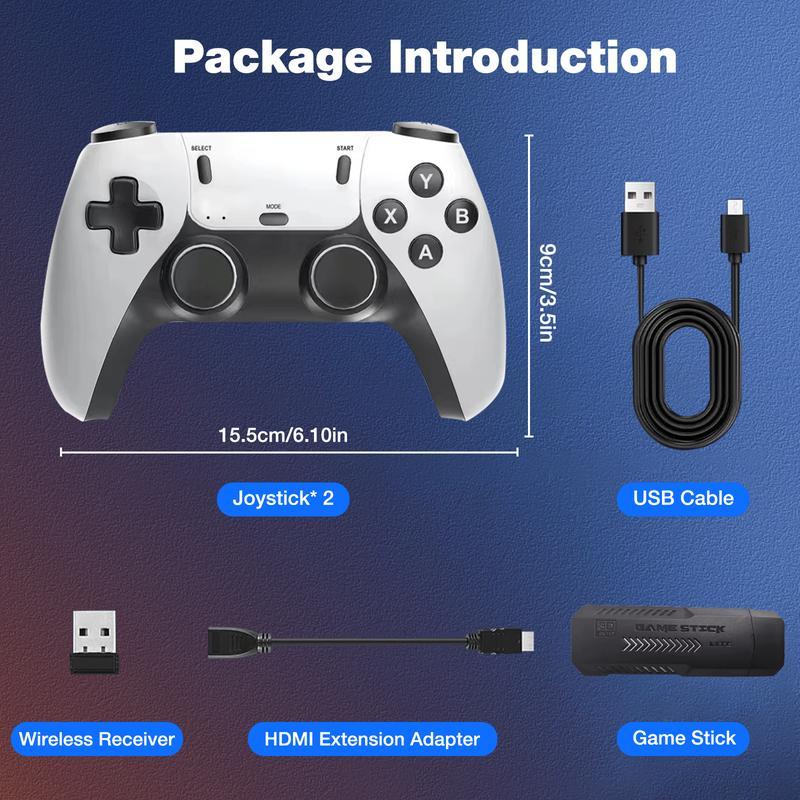 2024 New M15 128G Retro Game Stick- Retro Play Game Stick,Nostalgia Stick Game,40+ Classic Emulators,4K HDMI Output,Plug and Play Video Game Stick Built in 40000+ Games with 2.4G Wireless Controllers(128G),Back to school gift