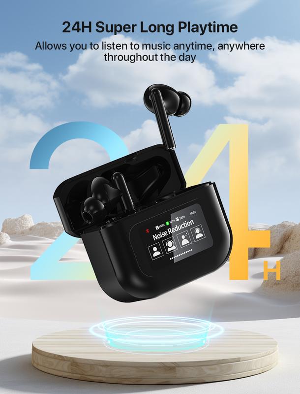 Wintory Wireless Earbuds Bluetooth,Touch Screen  Wireless Earphone with Mic,Active Noise Cancelling in-Ear Bluetooth Earphone Audio Electronic Headset