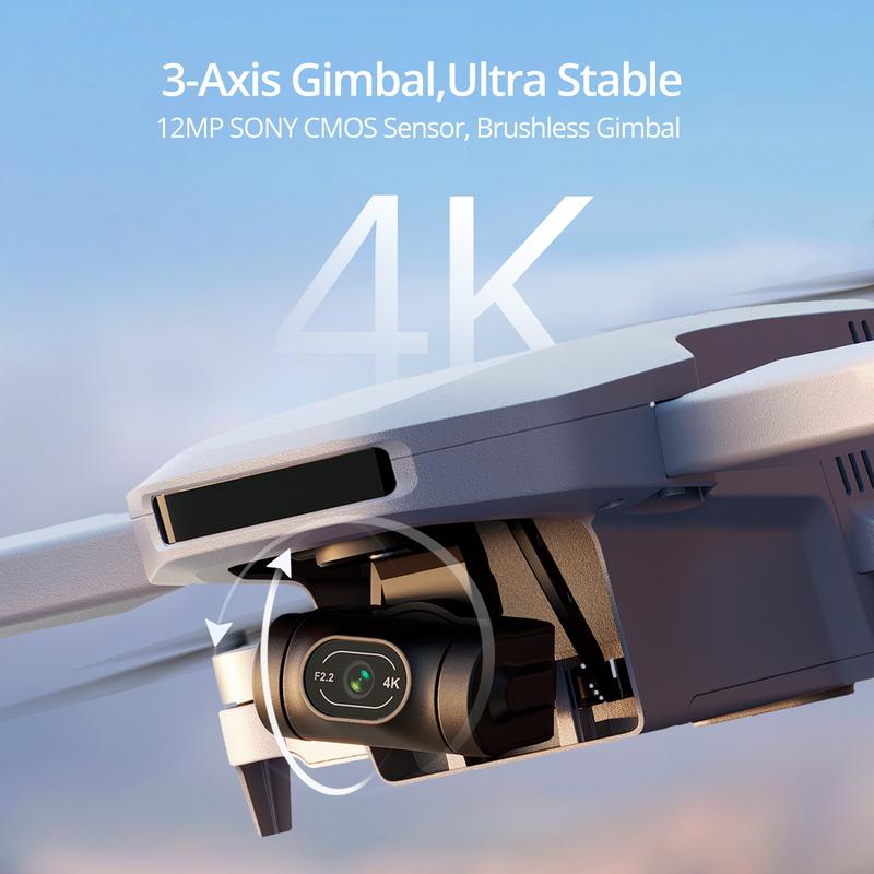 Potensic ATOM 4K GPS Camera Drone with 3-Axis Gimbal, 6KM Video Transmission, Visual Tracking, Under 249g, 4K 30FPS QuickShots, Lightweight for Adults and Beginners