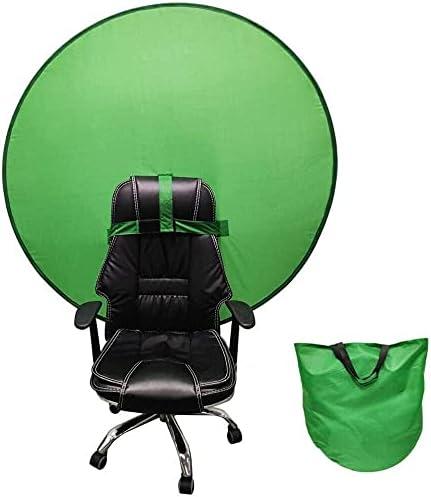 CAMOLA 75cm 110cm 142cm Collapsible Green Background, Photography Portable Webcam Background, Single-Side Chromakey Green Screen for Chair, for Video Chats, Zoom, Skype, Video, Photo