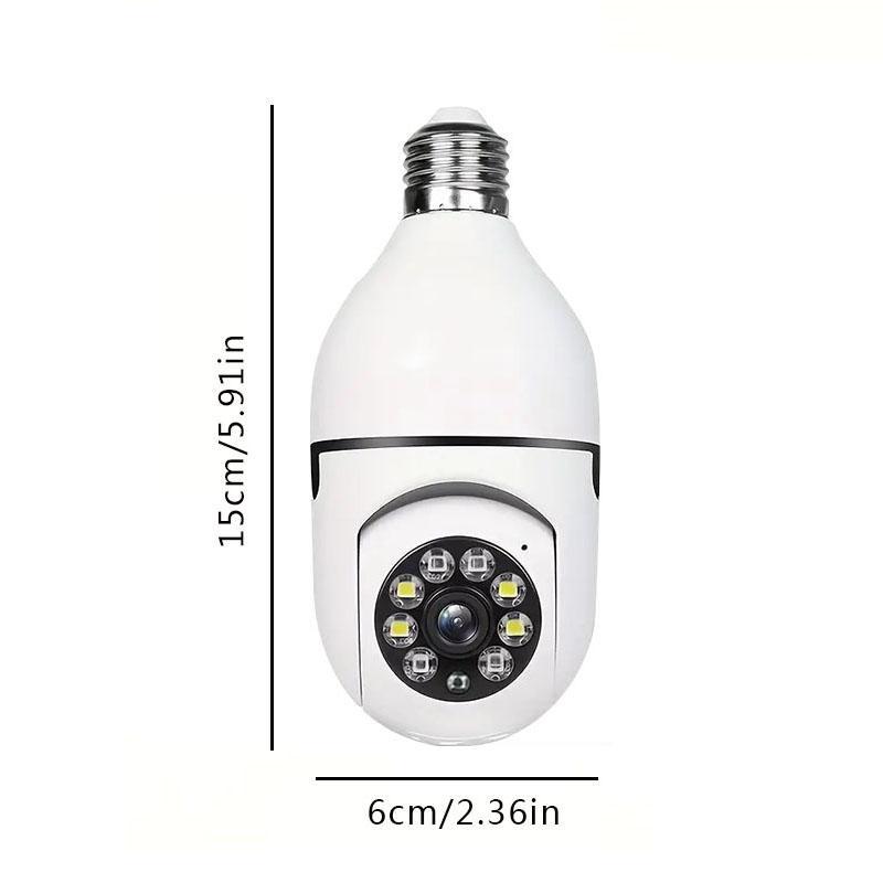 Human Tracking Function Bulb IP Camera, 355 Degree Panoramic Tilt Wireless 2.4 G WiFi Security Cameras Compatible with E27 Base (No TF SD Card)