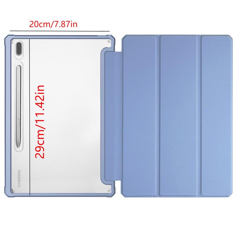 3-Fold Acrylic Tablet Case, Transparent Anti-bending Tablet Cover with Pen Slot, 1 Count Tablet Protector for Samsung Galaxy Tab S7 S8