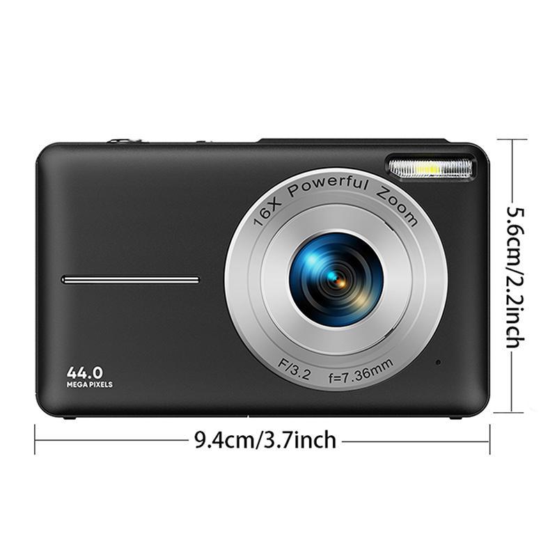 44MP 16X Digital Zoom Camera, 2.4 Inch IPS Screen Camera with 700mAh Battery & 32G SD Card, Video Recording Camera for Home & Outdoor