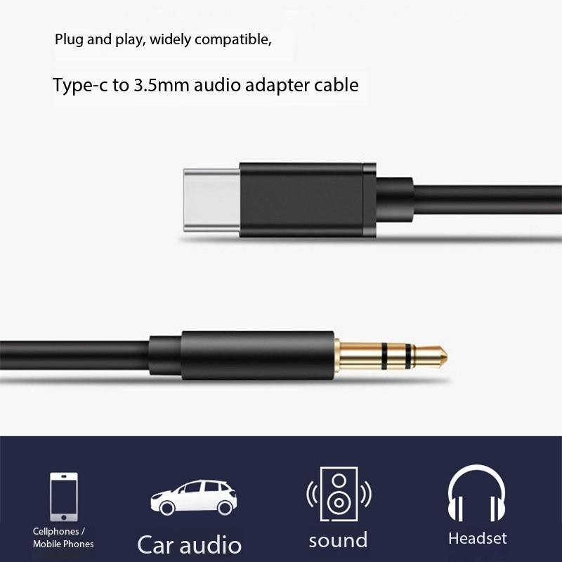 USB C to 3.5mm Audio Auxiliary Port Cable, Type C to Headphone Cable, Car Stereo Adapter Compatible with Samsung Galaxy S23 S22 S21 S20 Ultra Note 20 10 Plus, P50 P40 Pro