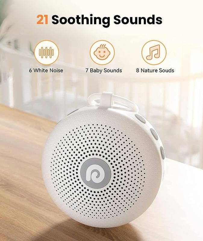 Dreamegg White Noise Machine - Portable Sound Machine , Features Powerful Battery, 21 Soothing Sound, Noise Canceling for Office & Sleeping, Sound Therapy for Home, Travel, Registry Gift Audio Speakers Smartphone