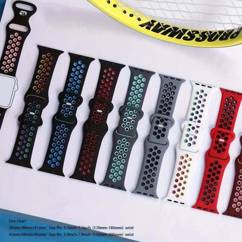 Sport Band Compatible with Apple Watch Band, Soft Silicone Breathable Wristband Replacement Band for iWatch Ultra 2 SE Series, Wearable Accessories