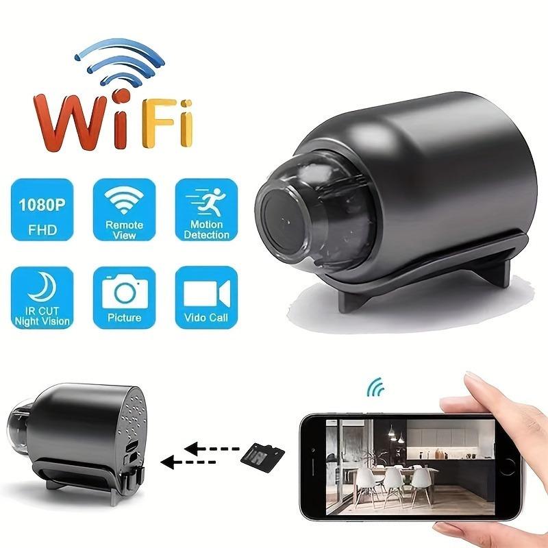 1 Mini wi-fi camera, 720 HD camera,camara de seguridad  smart home security camera, mini surveillance camera, wireless camera, video surveillance, indoor  outdoor portable 2.4 G surveillance camera, no TF  SD card, black