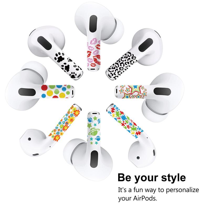 Cool Pattern Luminous Earbuds Sticker with Cleaning Kits and Installation Tools, 1 Pair Earbuds Art Skin for AirPods 1st, 2nd & 3rd & Pro 2 Generation