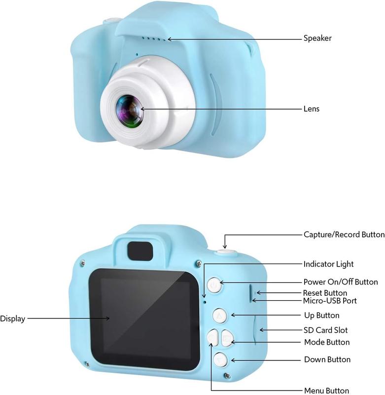 1080p Digital Camera for  with 2.0 Color Display Screen & Micro-SD Card Slot for Children - 32GB SD Card Included (Blue)