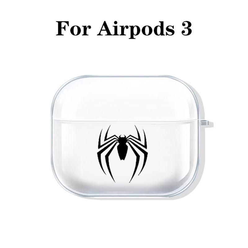 Spider Emblem Design Earphone Case with Hiking Buckle, Shockproof & Anti-fall TPU Earphone Cover for AirPods 1 2, 3, Pro, Pro 2, Gift for Friend