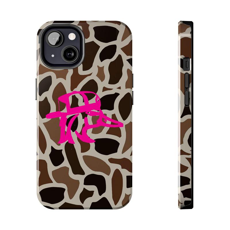 Old School Camo Redneck Duck Hot Pink Tough Phone Case, Gifts for Her, Hunting Gift, Camo Phone Case for iPhone 15Pro, 14, 13, 12, 11, 8, XR Mini, Pro Max, Plus Accessories Protection apple phone