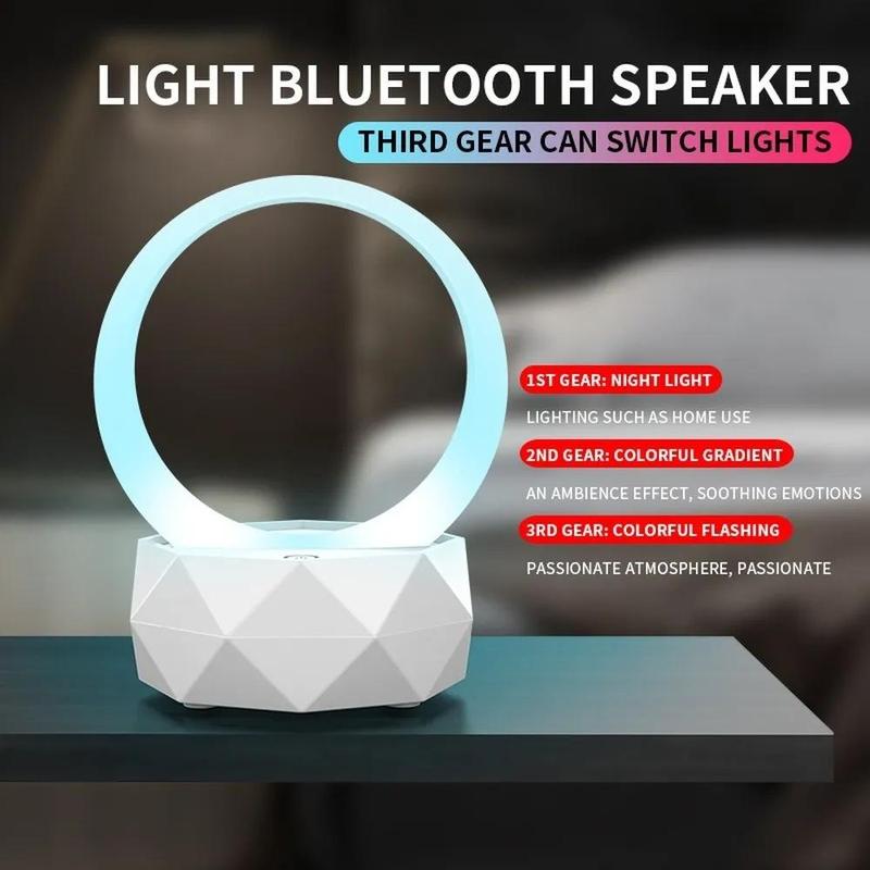 Wireless Speaker, Portable Mini Speaker with Night Light, Rechargeable Bluetooth-compatible Speaker, Ambient Light Speaker for Home Office