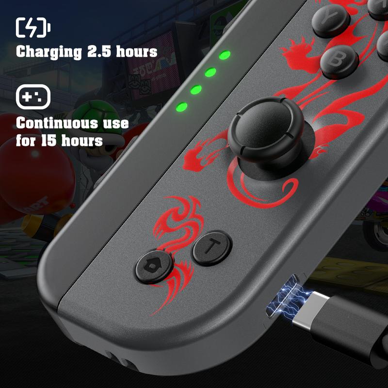 Joypad Controller for Nintendo Switch, L R Wireless Controllers for Switch Lite OLED, Cool Replacement Controllers with Dual Vibration, Wake-up switch controller switch joycons